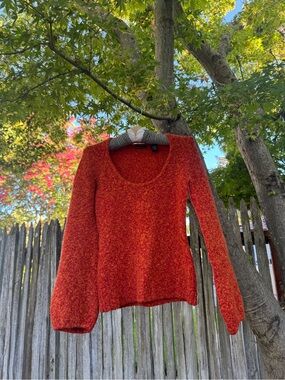 Moda International Burnt Orange Scoop Neck Sweater